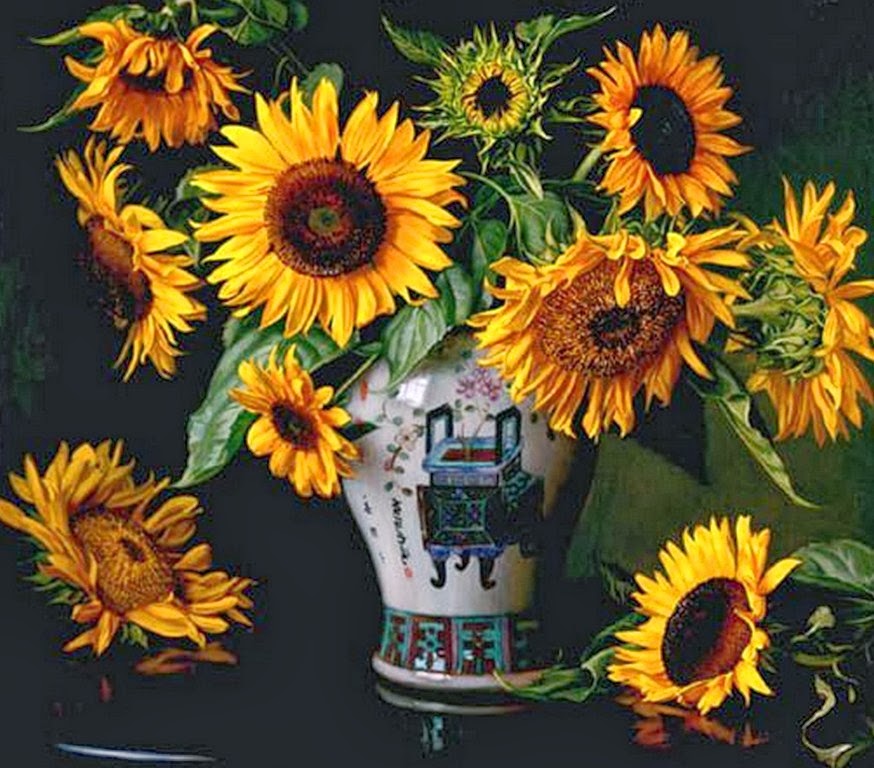 bodegones-realistas-con-flores-de-girasoles