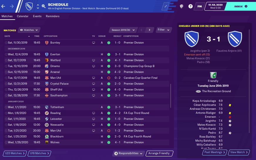 Football Manager 2020 Chelsea Sarriball Tactic Results Football Manager 2020 Chelsea Sarriball Tactic Results