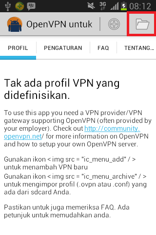 cara memakai openvpn android profile