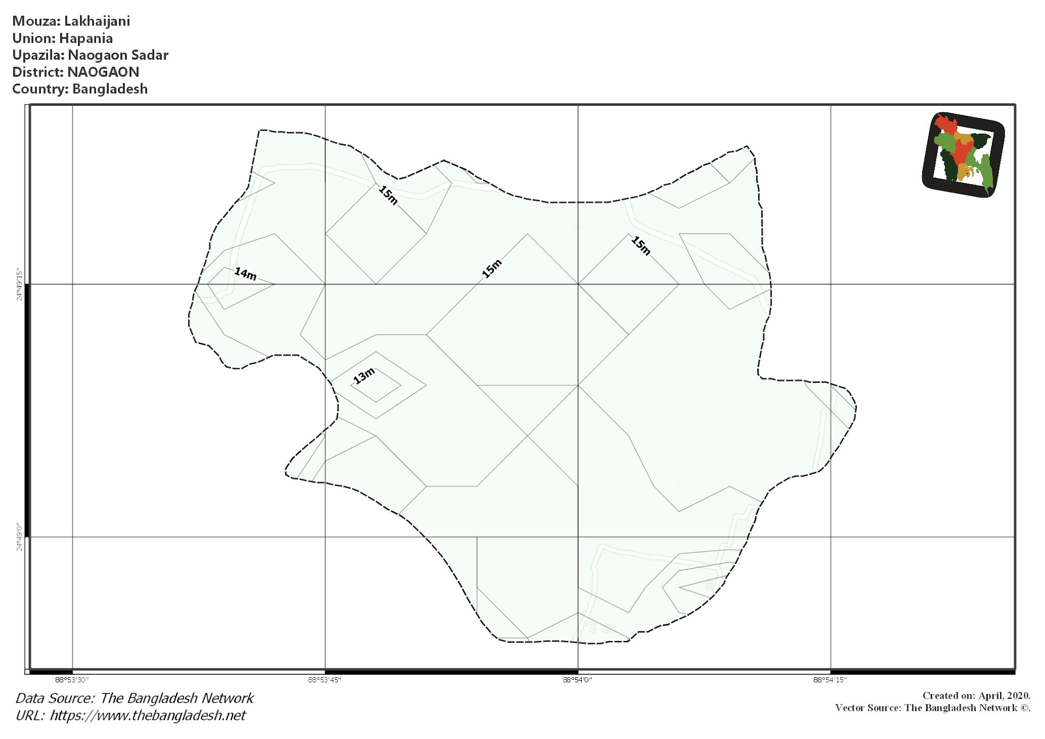 Map of Lakhaijani Mouza of Naogaon Sadar Upazila, NAOGAON Map of Lakhaijani Mouza of Naogaon Sadar Upazila, NAOGAON, Bangladesh.