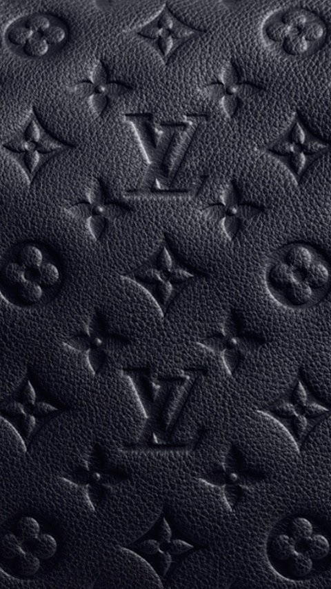 Android Best Wallpapers: Black Leather Louis Vuitton Patterns Android