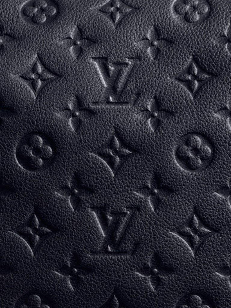 Android Best Wallpapers: Black Leather Louis Vuitton Patterns Android Best Wallpaper