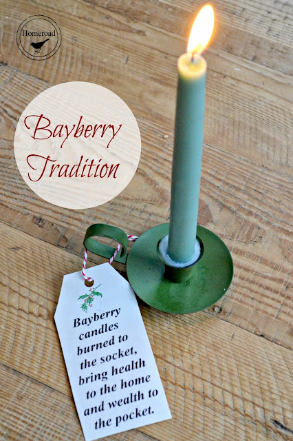 bayberry candle with tag and overlay
