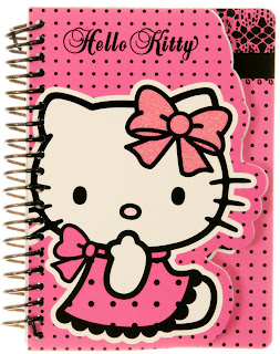 Hello Kitty pink lace spotty notepad