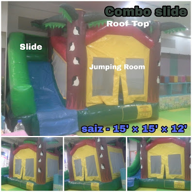 Bouncy castle hijau  with rooftop