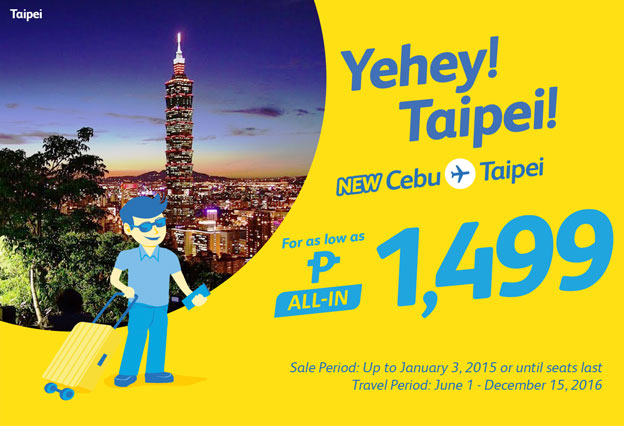Cebu Pacific Promo Cebu to Taipei 2016
