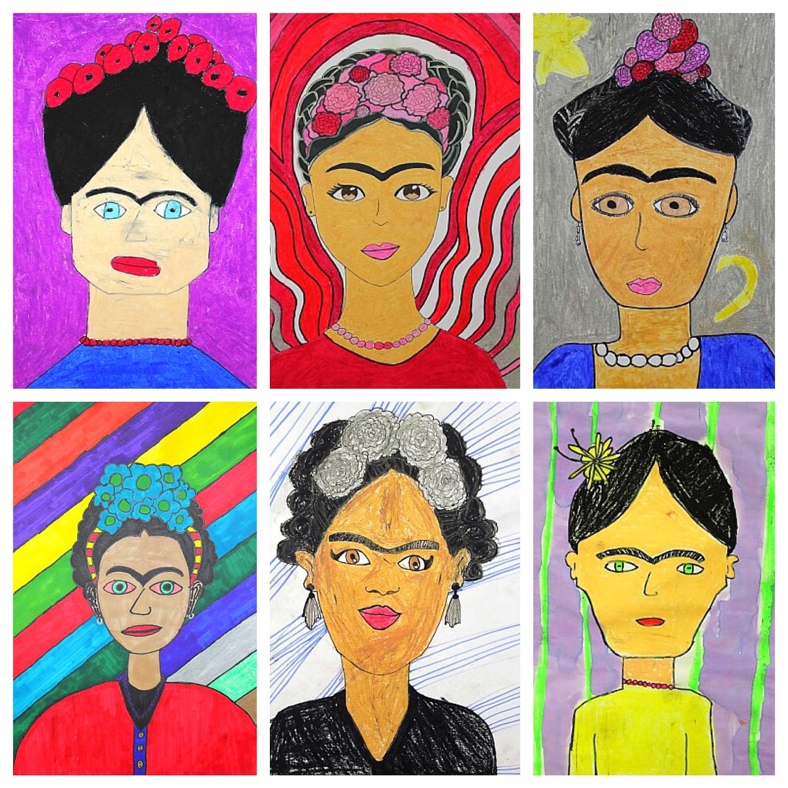 Frida Kahlo portrait Art Project for Kids