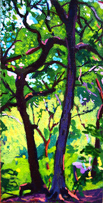 acrylic landscape painting of a tree in San Antonio