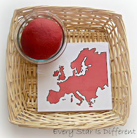Montessori-inspired Europe Play Dough Activity for Kids (free printable)