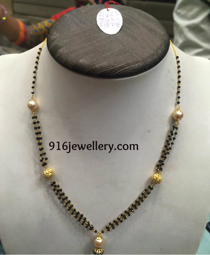 black spinel beads chain designs latest 2015 SUDHAKAR GOLD WORKS