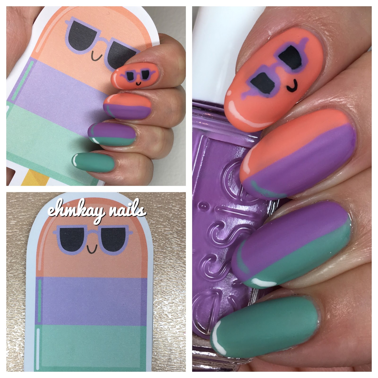 ehmkay nails Target Popsicle Nail Art with Essie Polish