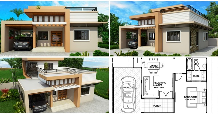 MyHousePlanShop: Double Story Roof Deck House Plan Designed To Be Build ...