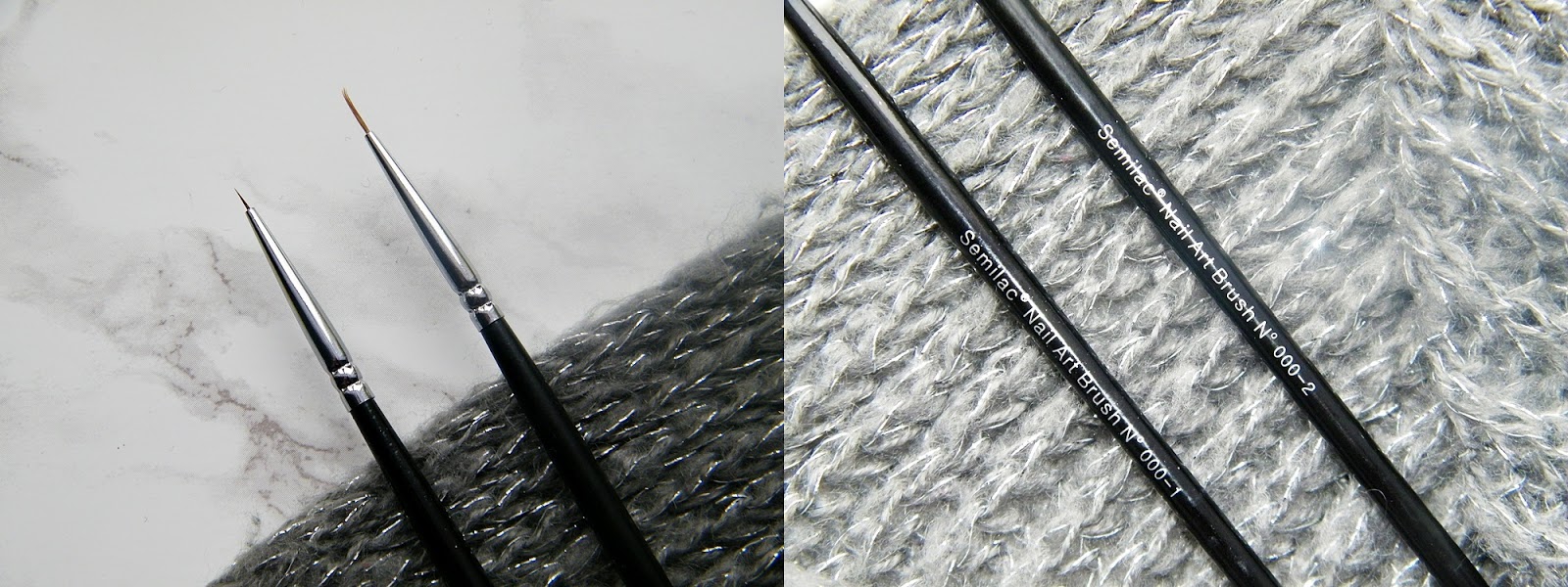 Semilac Nail Art Brush pędzle do zdobień 000-1 000-2
