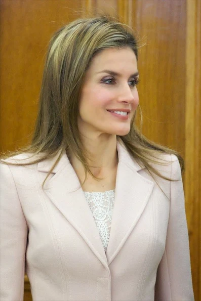 Princess Letizia met with Spanish Paralympic medalist Teresa Perales at the Zarzuela Palace in Madrid