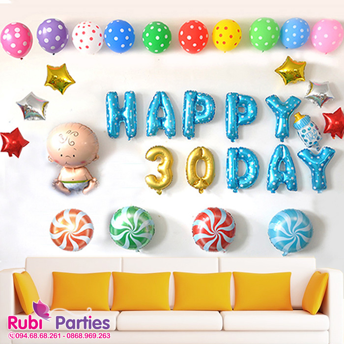 Bóng trang trí đầy tháng cho bé ở Kim Mã Bong trang tri day thang cho be o Kim Ma