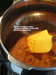 chicken cooker pressure curry coconut stir powders transfer well