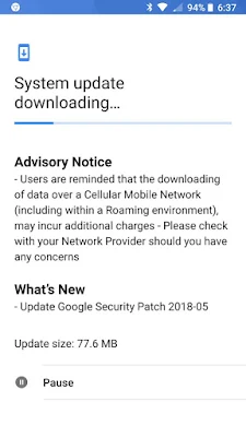Nokia 8 May 2018 Android Security Update