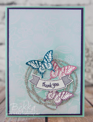 Papillon Potpouri Thank You Card made using Stampin' Up! UK Supplies which you can buy here