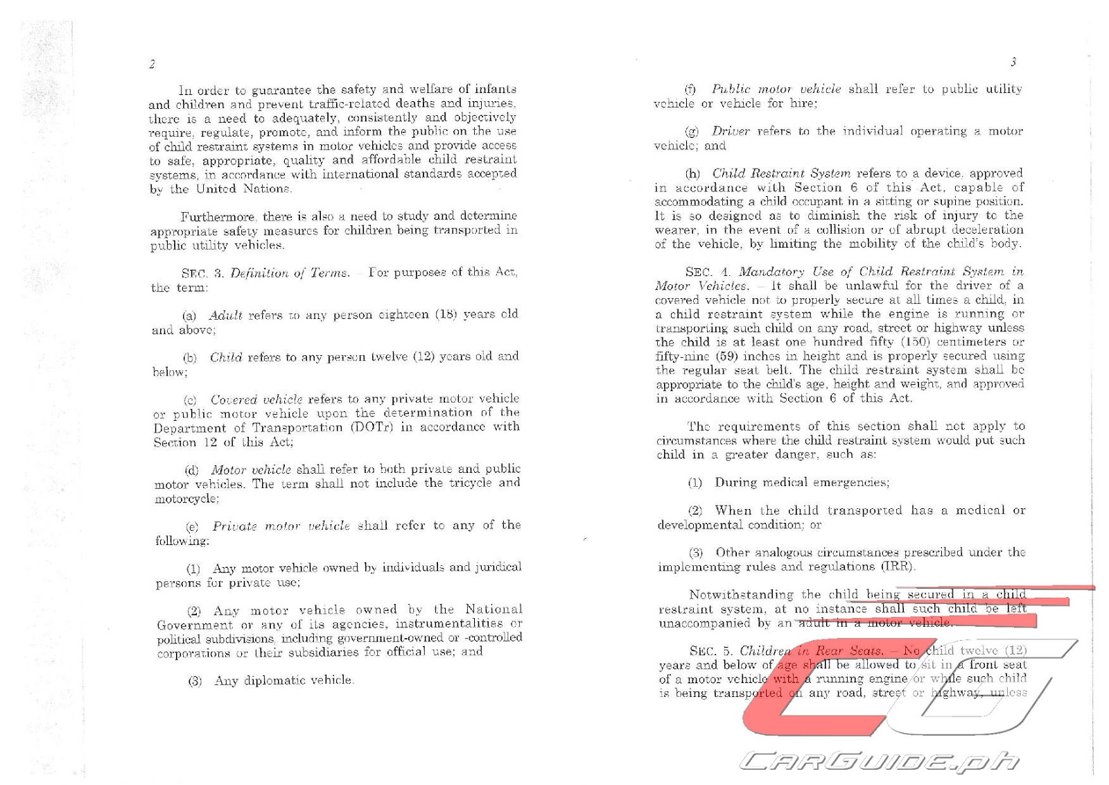 7 Things You Need to Know About the Child Restraint Act CarGuide.PH