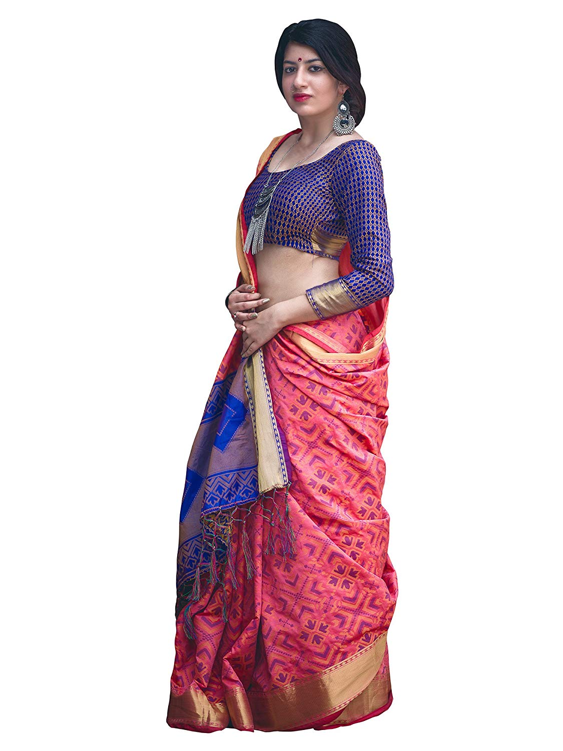 Applecreation Women'S Patola Silk Saree With Blouse Piece (12)