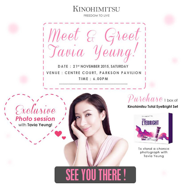 [Upcoming Event] Tavia Yeung杨怡 Meet And Greet (Kinohimitsu Total Eye Bright Launch & New Beauty Bar Opening @ Pavilion Kuala Lumpur)