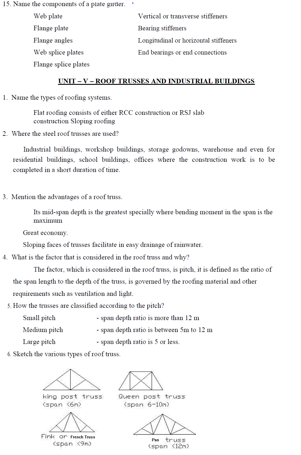 CE2352 Design of Steel Structures 02 marks questions with answers