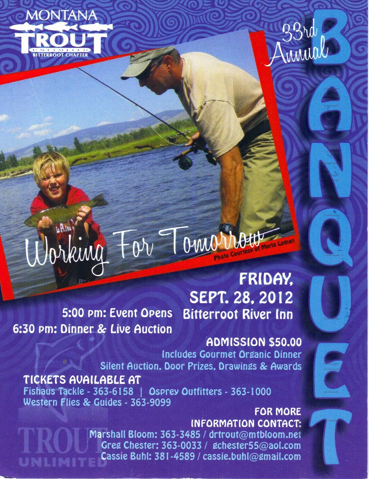 Bitter Root Chapter of Trout Unlimited 33rd Annual Banquet more