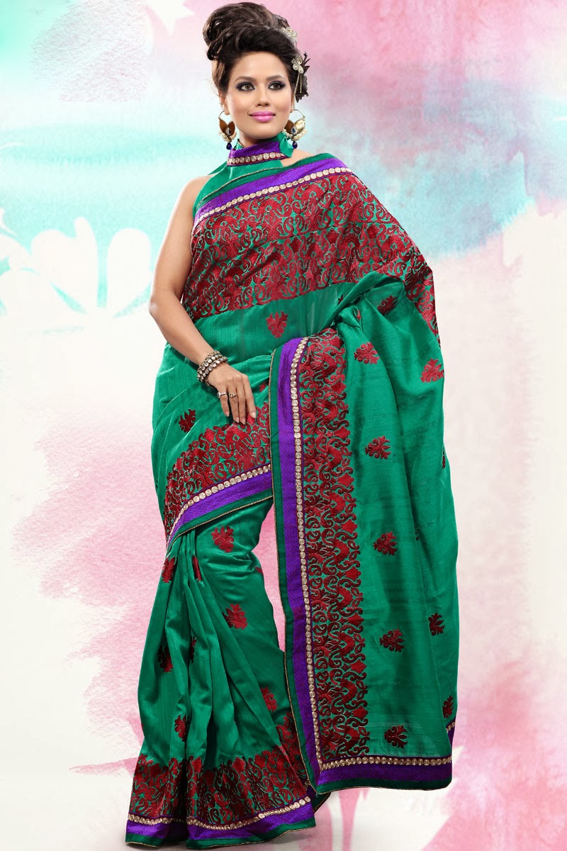 embroidery sarees online shopping | Stylish Indian Actress ...