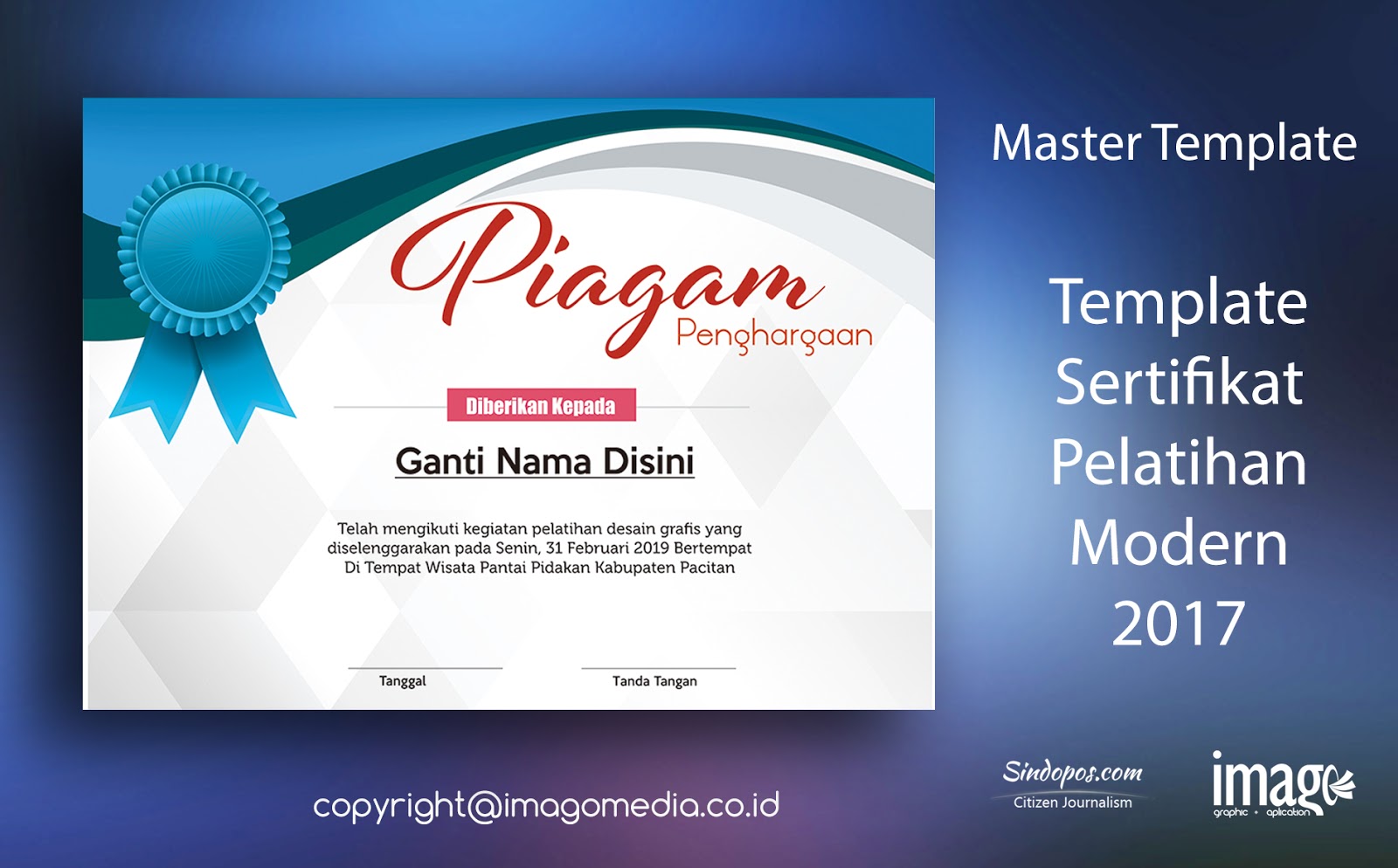download desain template sertifikat pelatihan modern download template sertifikat