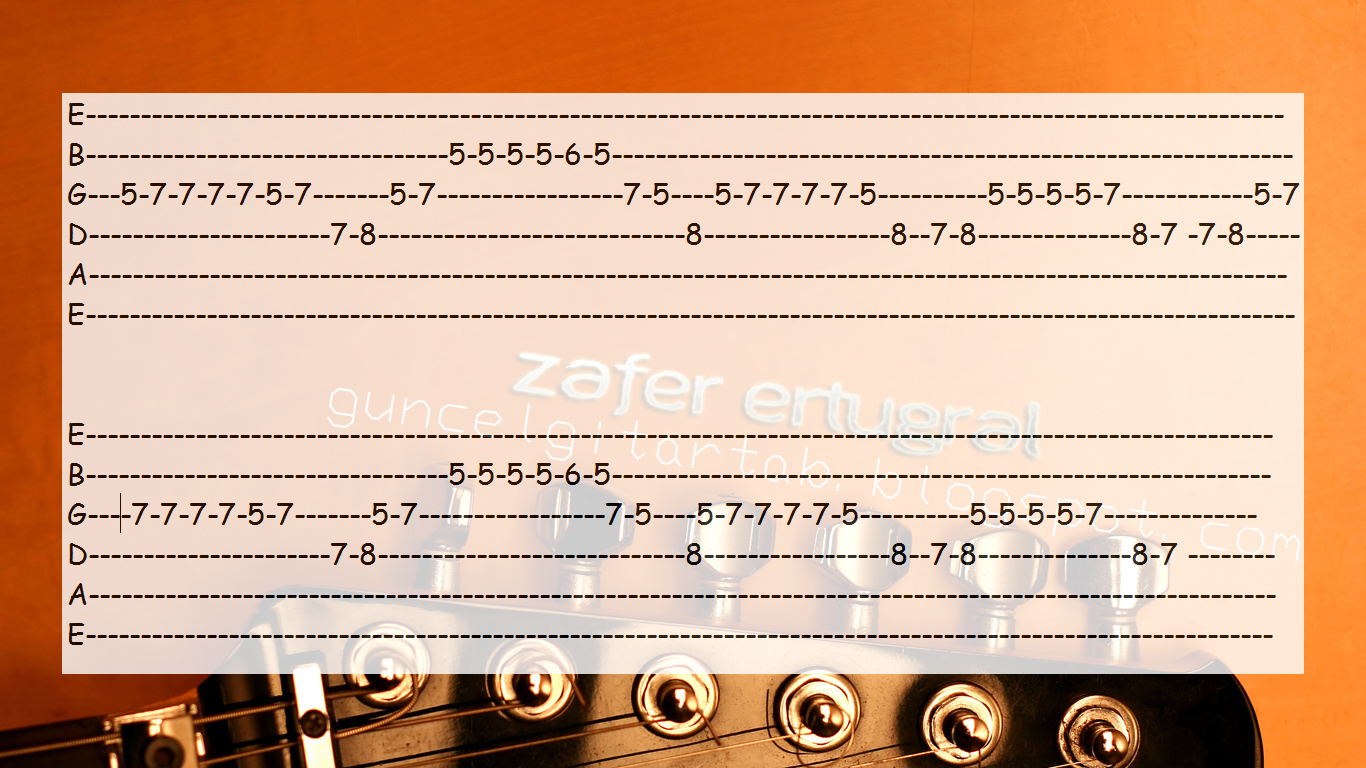 En Guncel Turkce Gitar Tab Agustos 2016