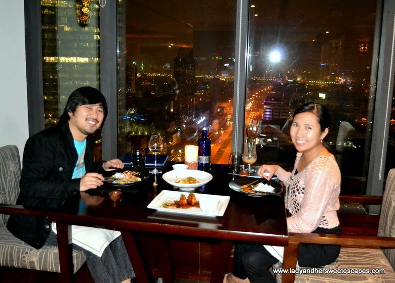 Ed and Lady at Kris restaurant in Park Regis Dubai