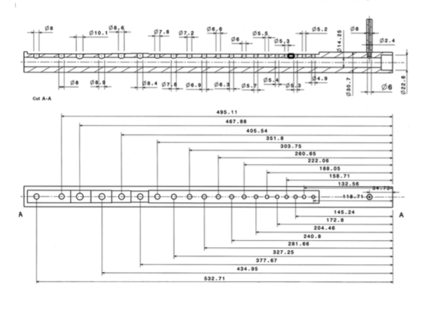 Example instrument dimensioning diagram