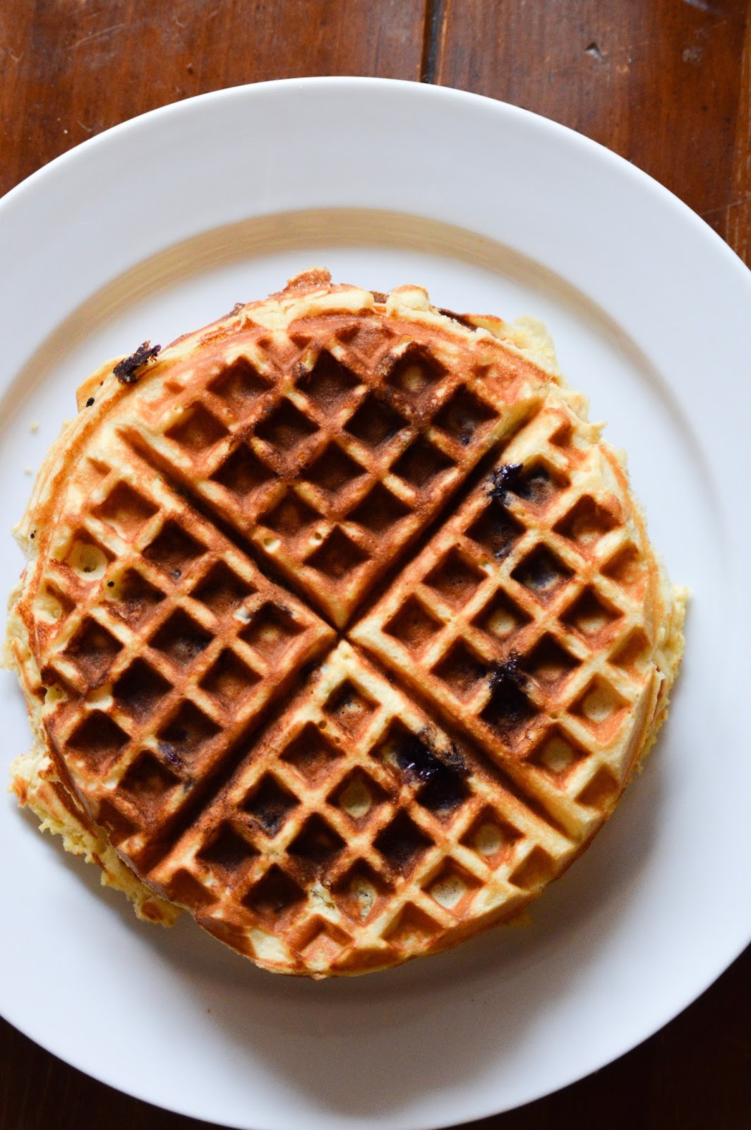 Blissfully Simple Healthy Lemon and Blueberry Waffles