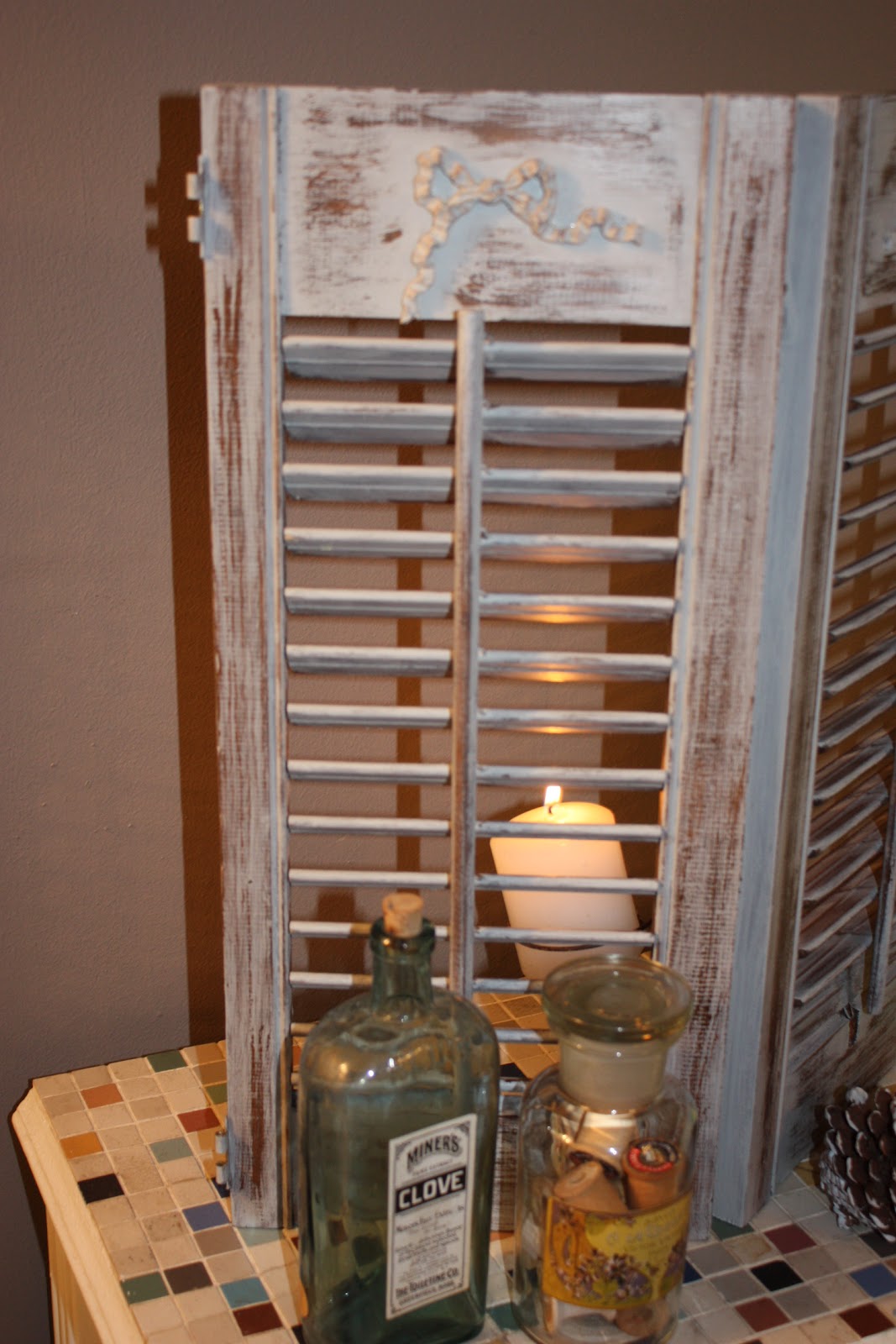 Evocative Vintage Vintage Wood Shutters Rustic, Cottage Chic