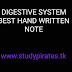 DIGESTIVE SYSTEM BEST HAND WRITTEN NOTE