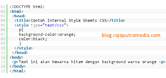 cara menggunakan CSS pada kode HTML
