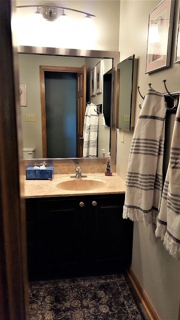 What to do with a bathroom you hate when the reno has to wait - doorway www.BoHoHome.com @bohosusan
