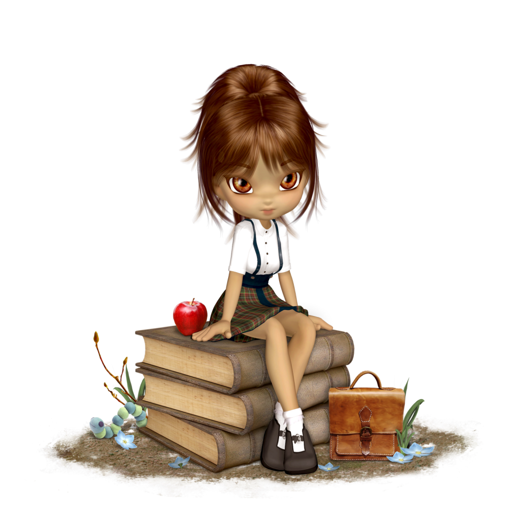 Девочка на прозрачном фоне для презентации