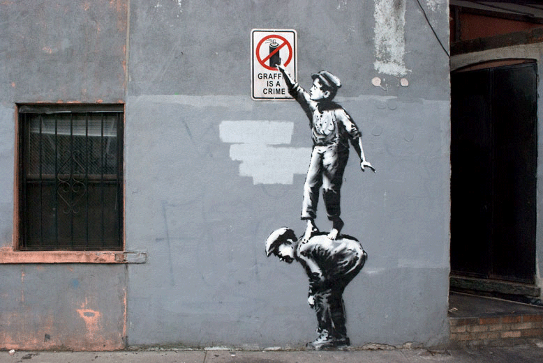 MELROSEandFAIRFAX Banksy's Art in Action Gif's Galore!