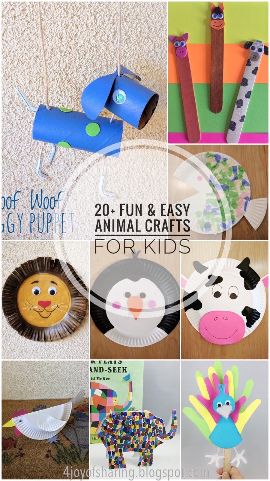 20+ Fun and Easy Animal Crafts For Kids - The Joy of Sharing