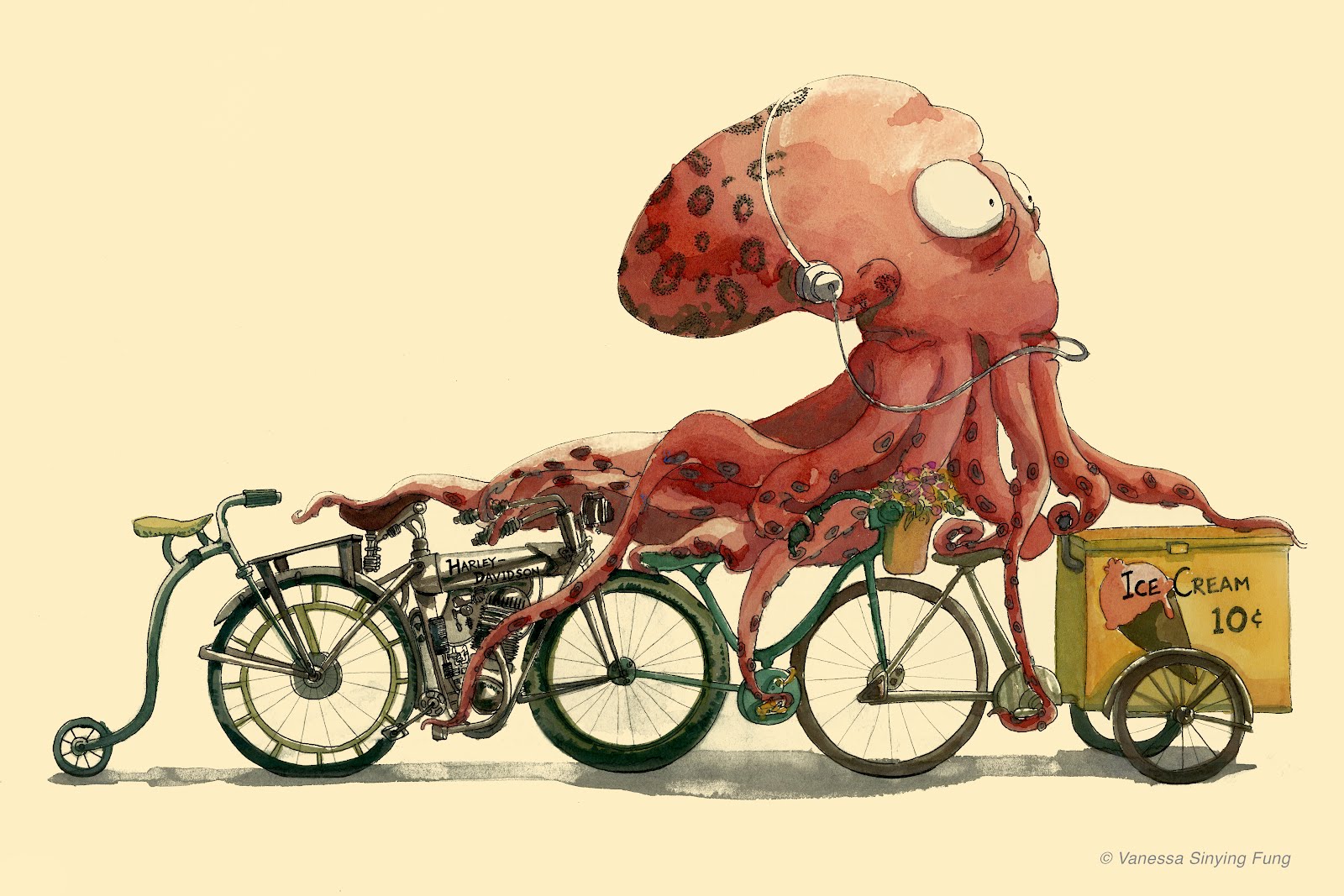 Vanessa Sinying Fung Octopus on Bike in Hurry