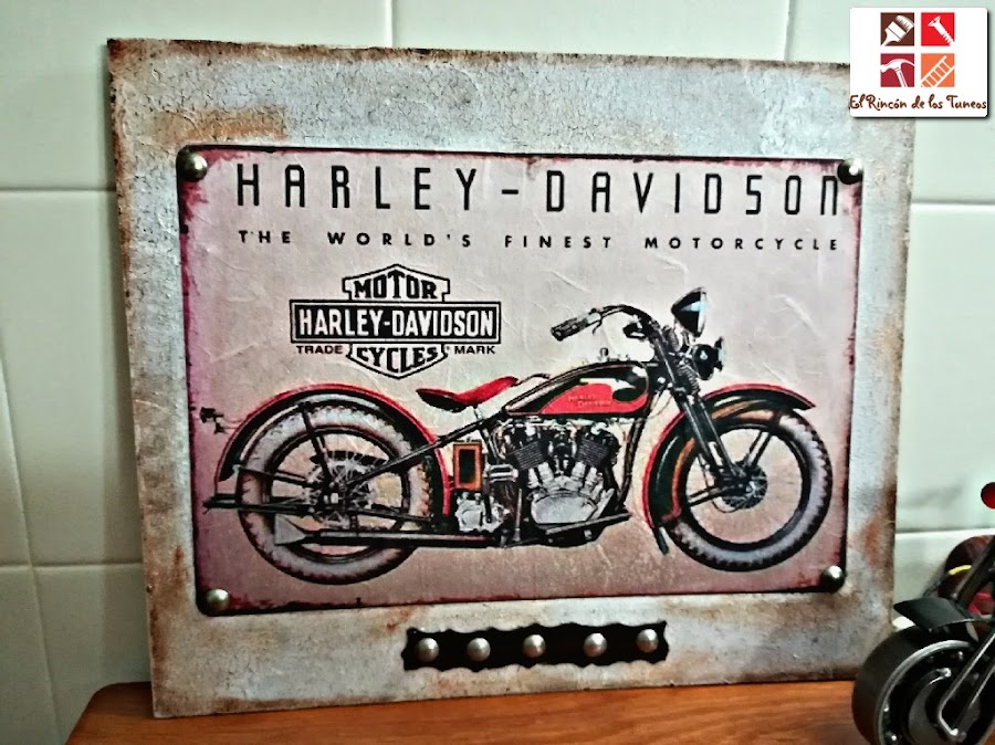 cartel de madera con decoupage