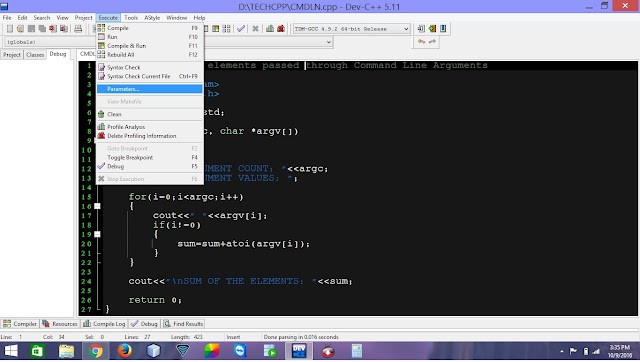 C++ Program to sum elements passed through Command Line Arguments ...