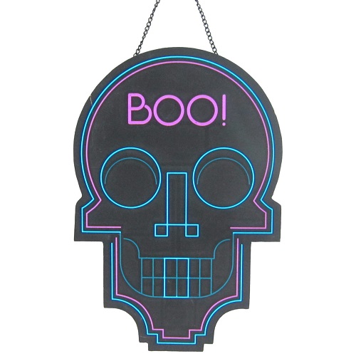Black Cats Skull Platter Dinner PORCELAIN Halloween Goth Sourpuss Home Decor 11"