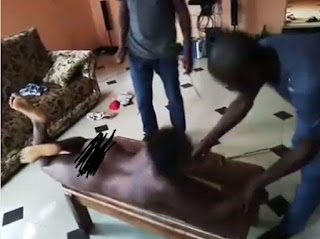 5 Shocking video shows angry father beating teenage daughter in Ebonyi State after he caught her having sex with lover