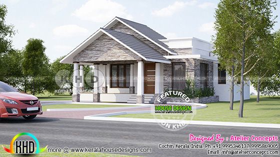 3 BHK Modern house plan by Atelier concepts, Cochin