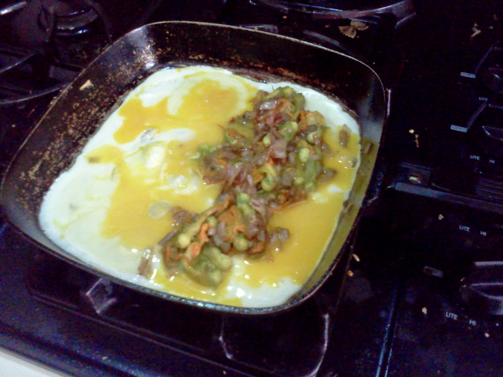 DepressionEra Grandma in Training Garden Breakfast Kale & Squash Blossom Omelette