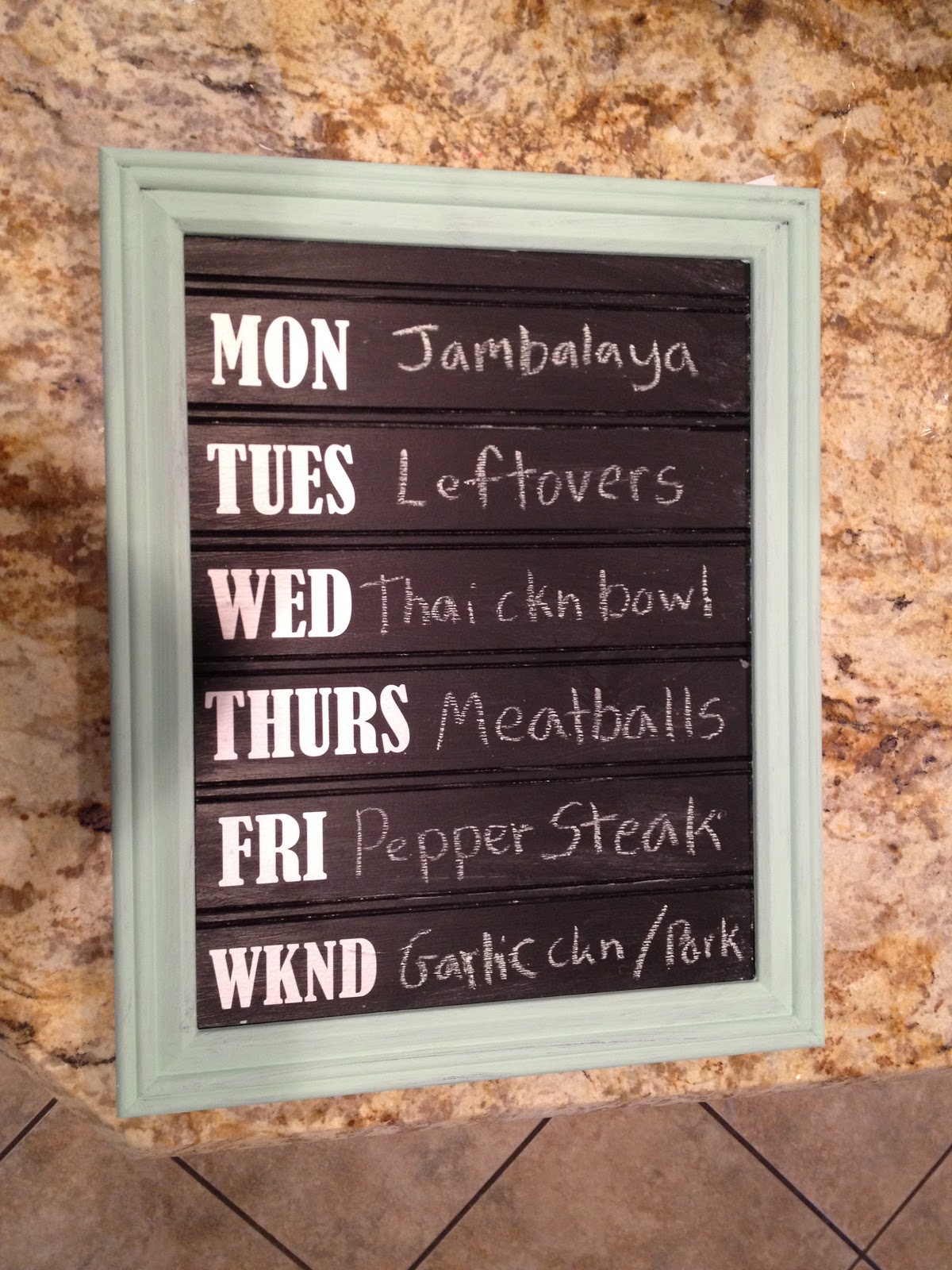 Chalk Board DIY - Kitchen Menu Board - My Eclectic Treasures