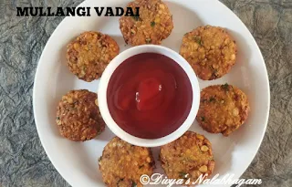 Mullangi vadai or raddish vada recipe