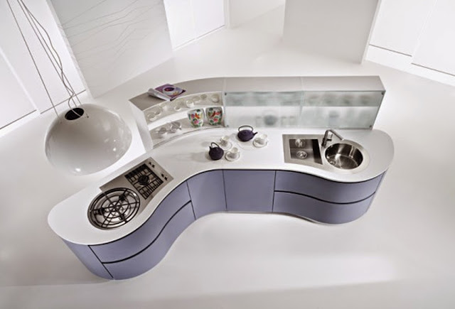 Modern Futuristic Compact Kitchen design